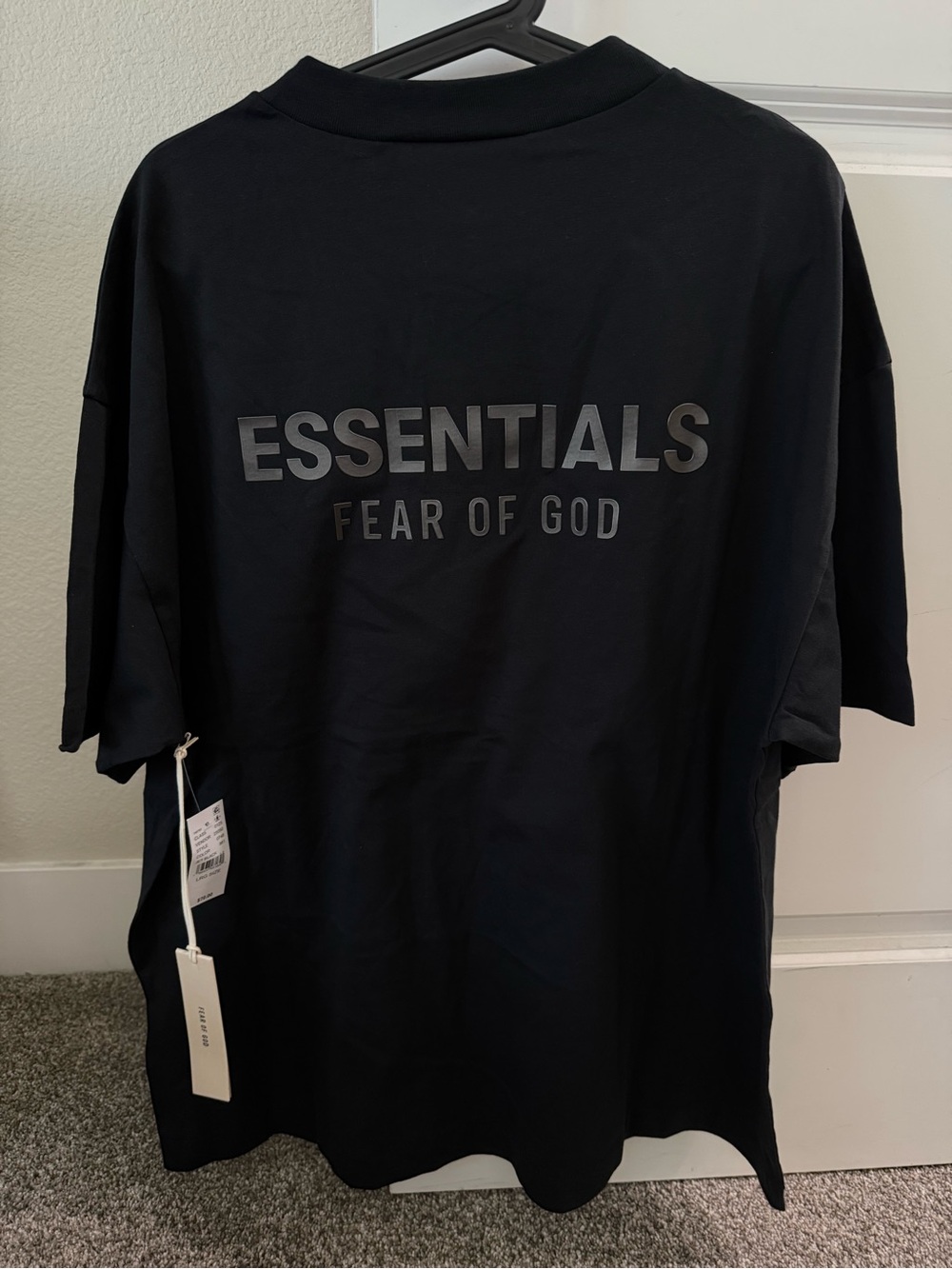 Fear of God ESSENTIALS Black Short Sleeve Logo Tee